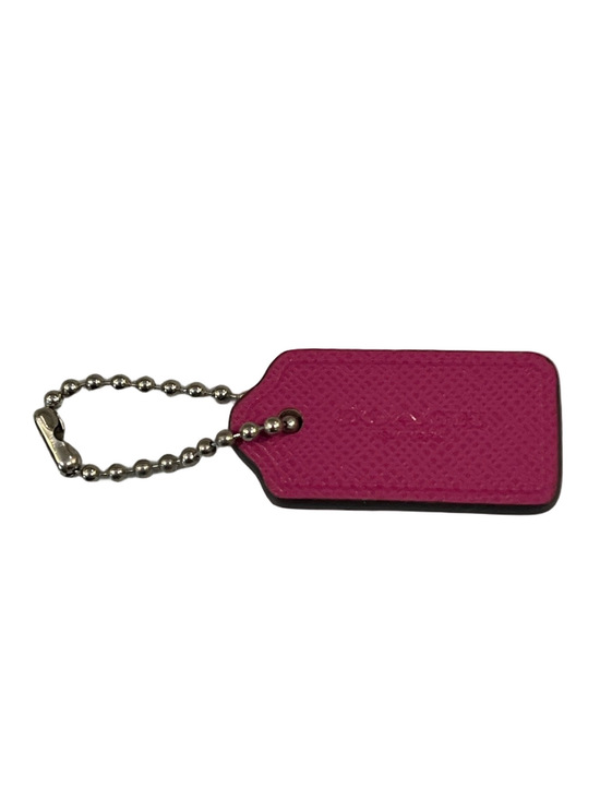 Coach Accessories - Coach Hot Pink Leather Mini Hang Tag with Silver Ball Chain